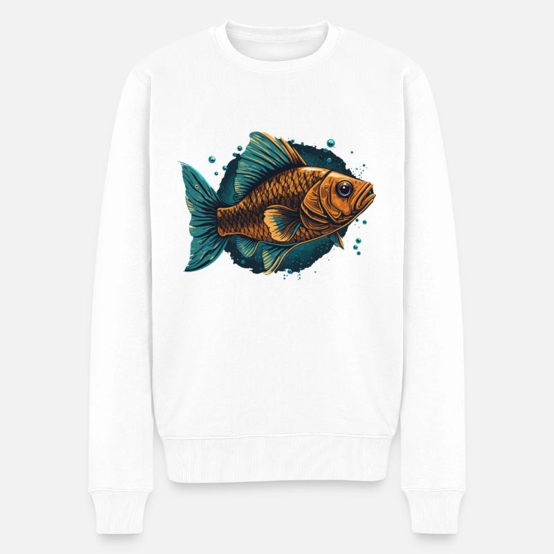 Poissons d’eau - Pull Premium bio Homme - blanc