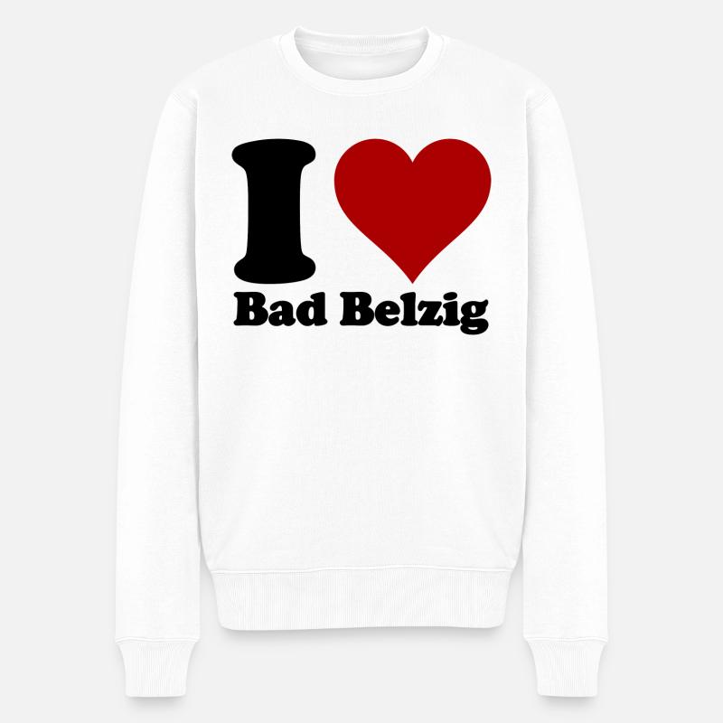 I Love Bad Belzig - Männer Premium Bio Pullover - Weiß