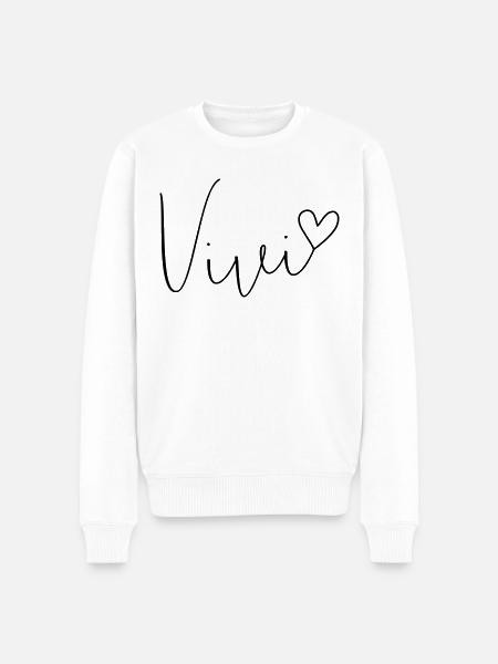 Vivi Nome Nome Vivien Vivian - Maglione ecologico premium da uomo - bianco