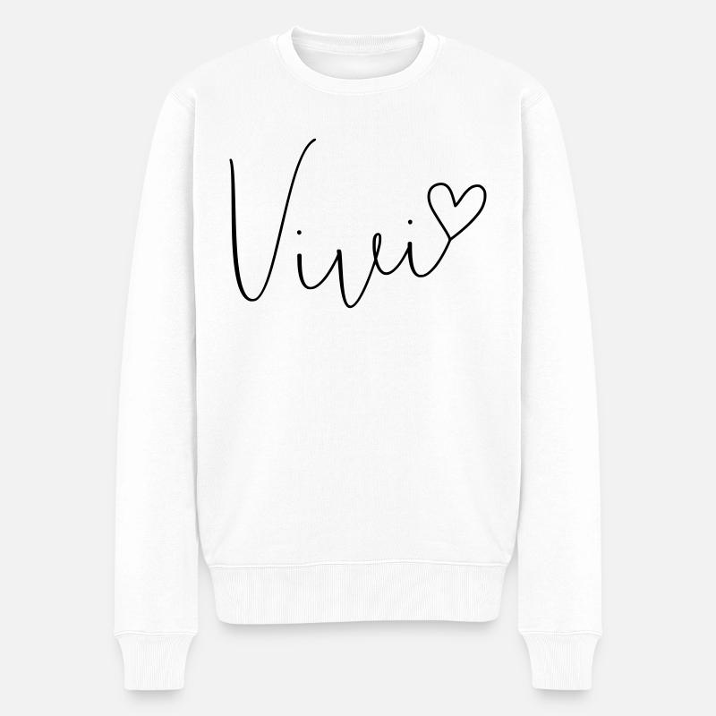 Vivi Name Vorname Vivien Vivian - Männer Premium Bio Pullover - Weiß