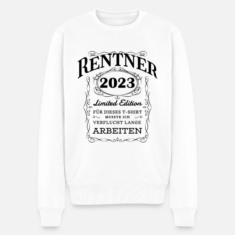 Rentner 2023 lustiger Spruch - Männer Premium Bio Pullover - Weiß