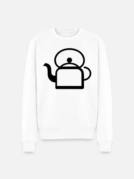 Teapot - Men's Premium Organic Jumper - white