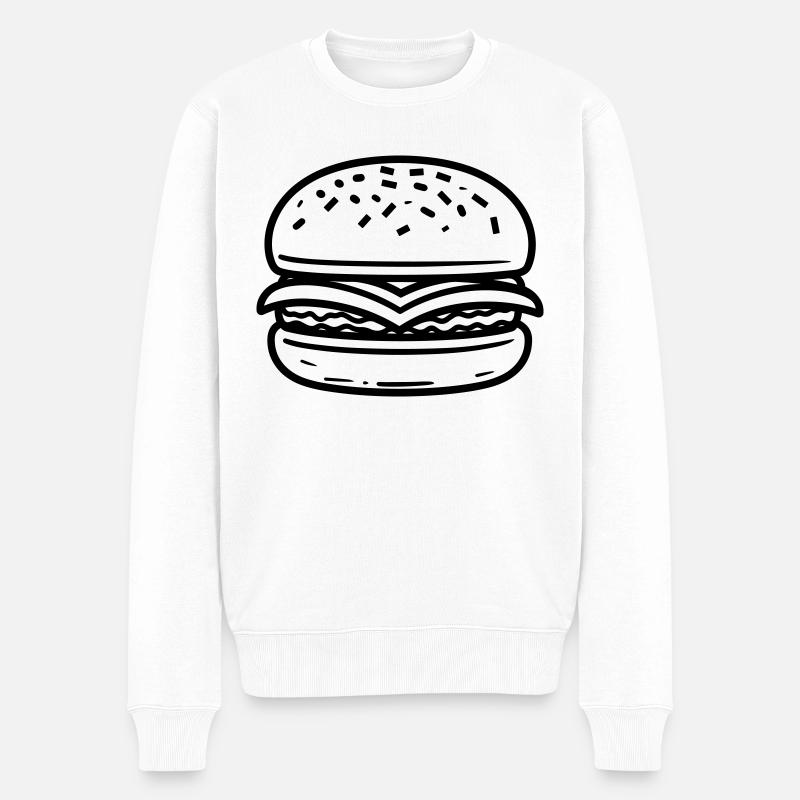 Hamburger - Pull Premium bio Homme - blanc