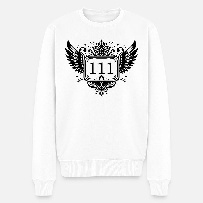 Nombre angélique 111 ailes - Pull Premium bio Homme - blanc