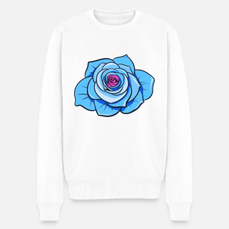 Rose Bleue - Pull Premium bio Homme - blanc