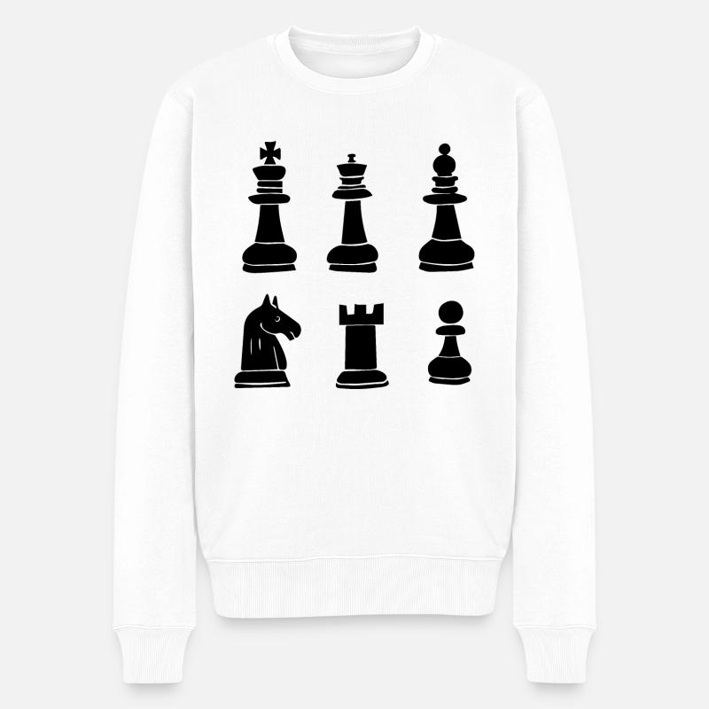 Pièces d’échecs - Pull Premium bio Homme - blanc