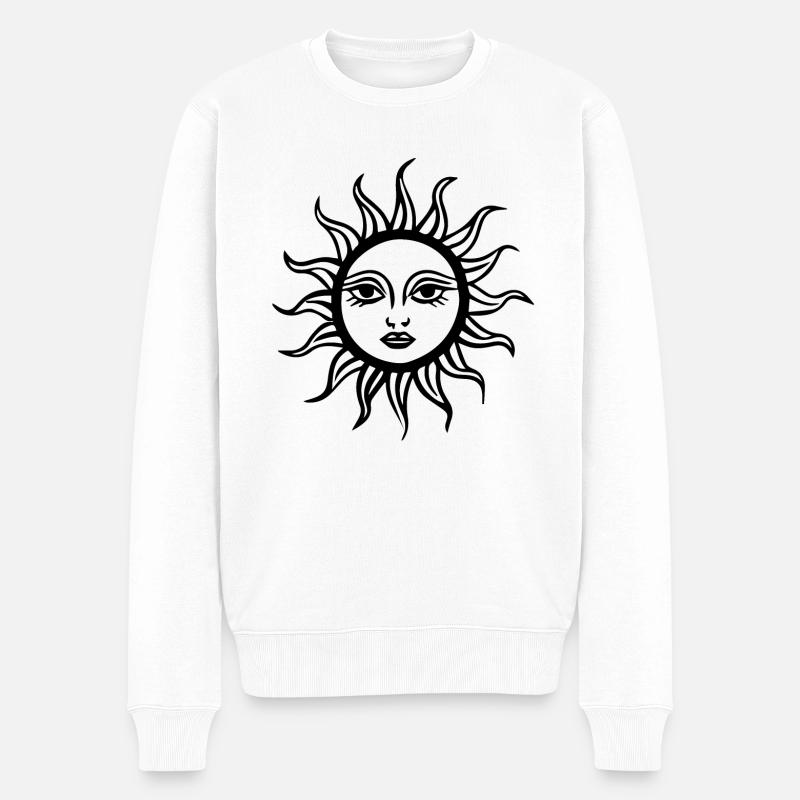 Sonne - Männer Premium Bio Pullover - Weiß