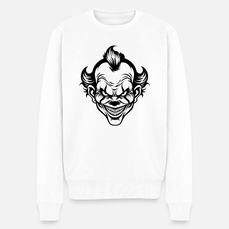 Clown - Männer Premium Bio Pullover - Weiß