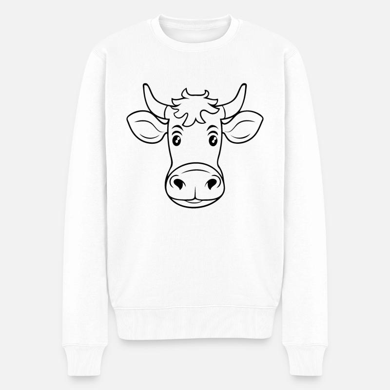 Vache Vaches - Pull Premium bio Homme - blanc
