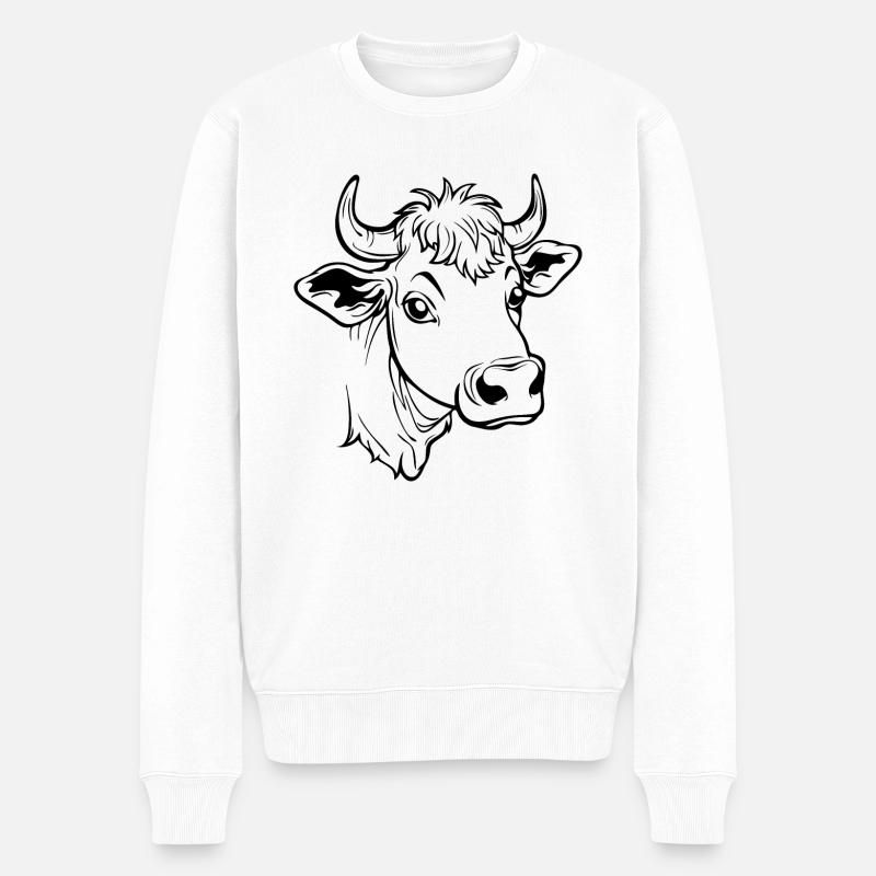 Kuh Kühe - Männer Premium Bio Pullover - Weiß
