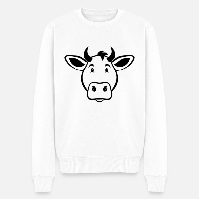 Kuh Kühe - Männer Premium Bio Pullover - Weiß