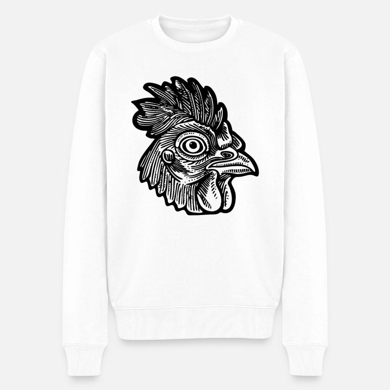 Huhn Hühnerstall - Männer Premium Bio Pullover - Weiß