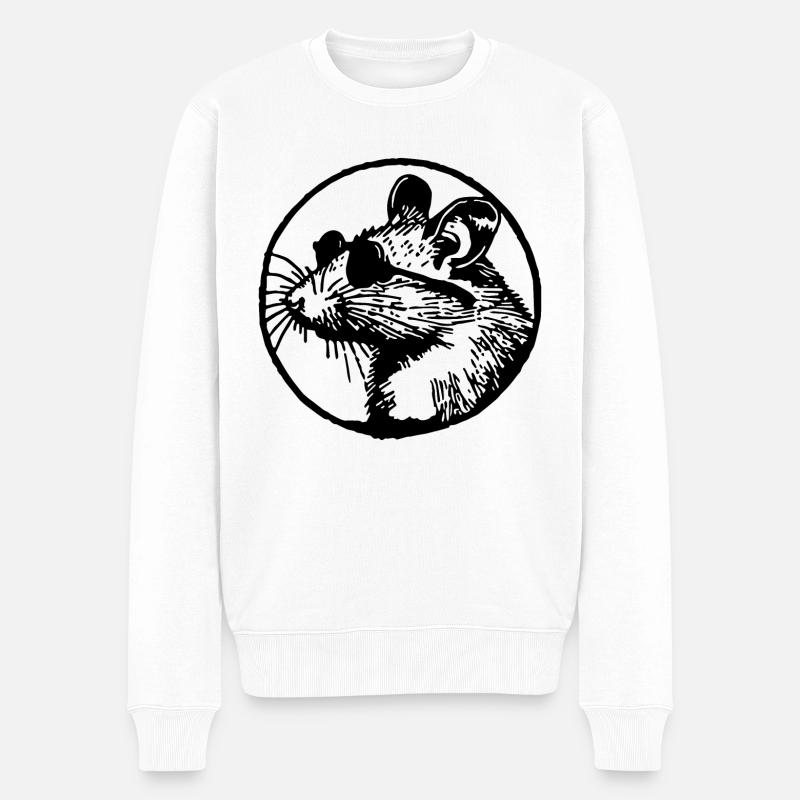 Souris Rat - Pull Premium bio Homme - blanc