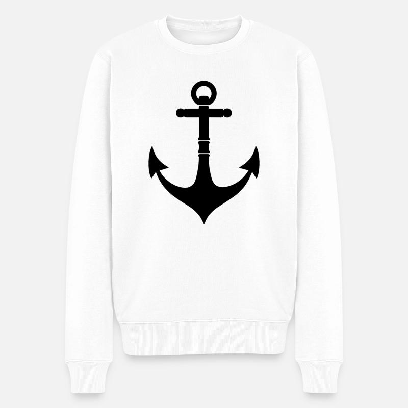 Anker - Männer Premium Bio Pullover - Weiß