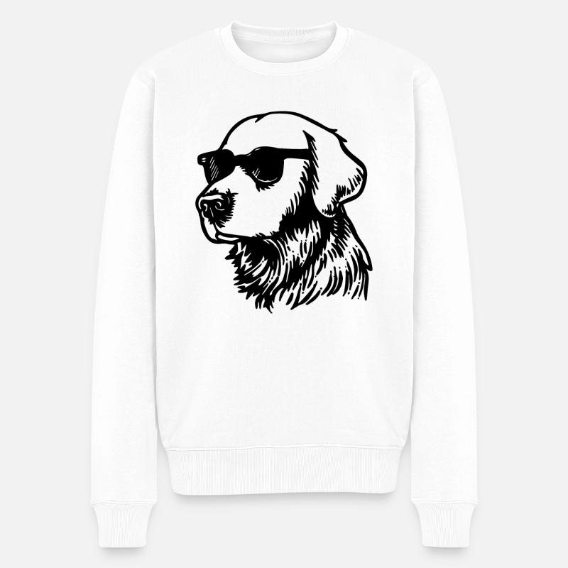 Golden Retriever Chien Chiens - Pull Premium bio Homme - blanc