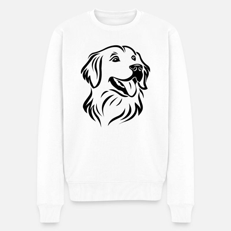Golden Retriever Chien Chiens - Pull Premium bio Homme - blanc