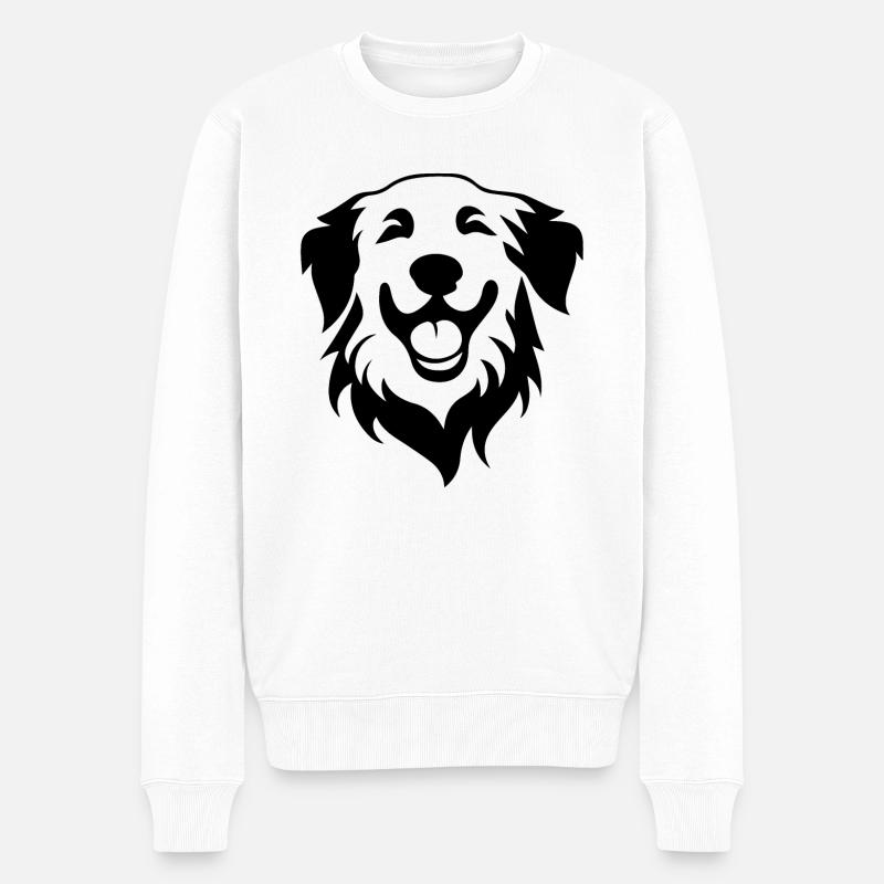 Golden Retriever Hund - Männer Premium Bio Pullover - Weiß