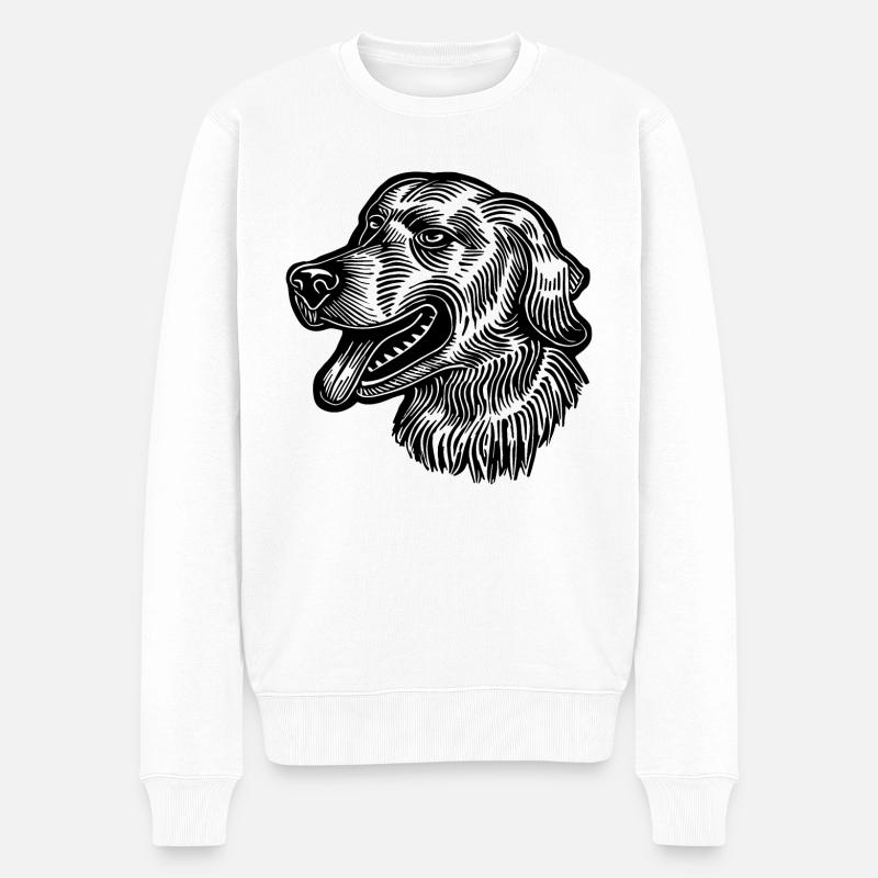 Golden Retriever Hund - Männer Premium Bio Pullover - Weiß