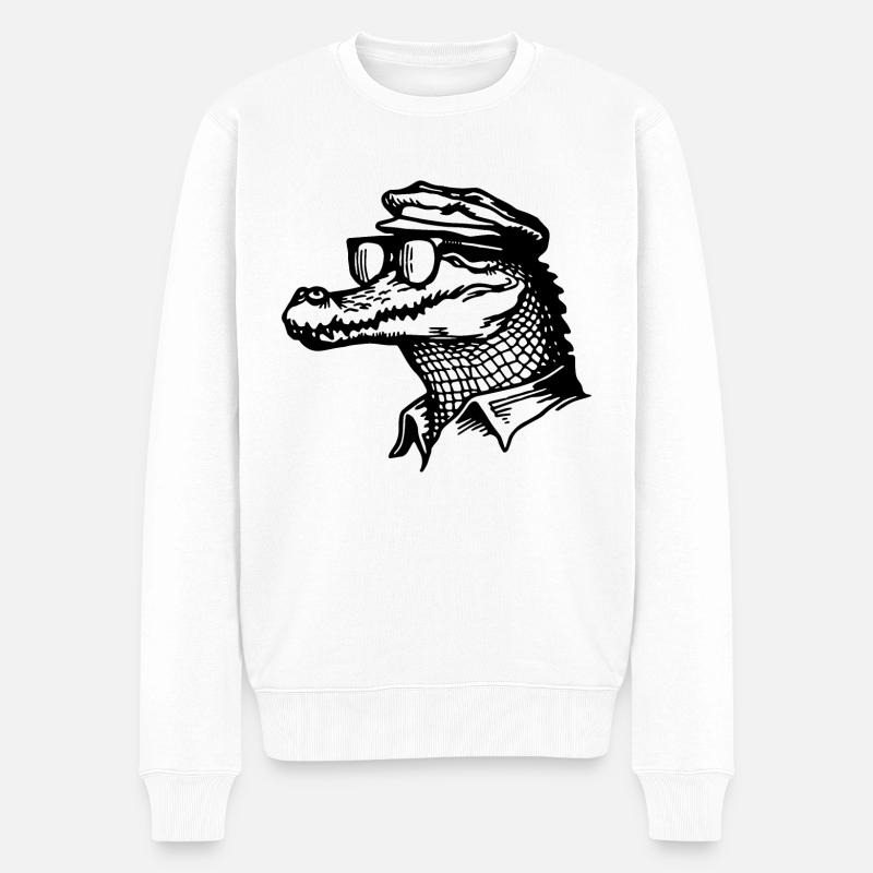 Crocodile Alligator - Pull Premium bio Homme - blanc