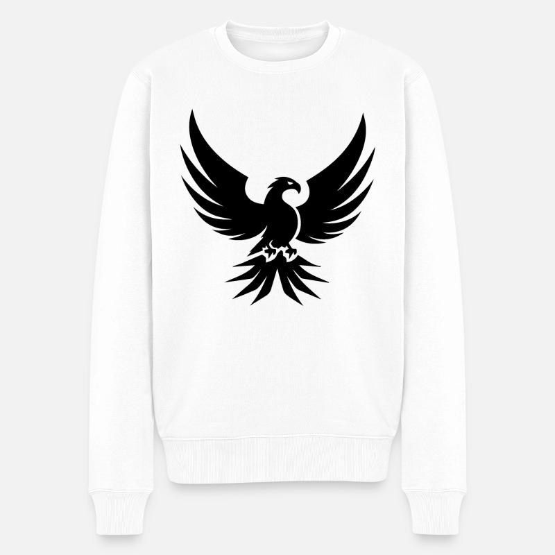 Adler Adlerkopf - Männer Premium Bio Pullover - Weiß