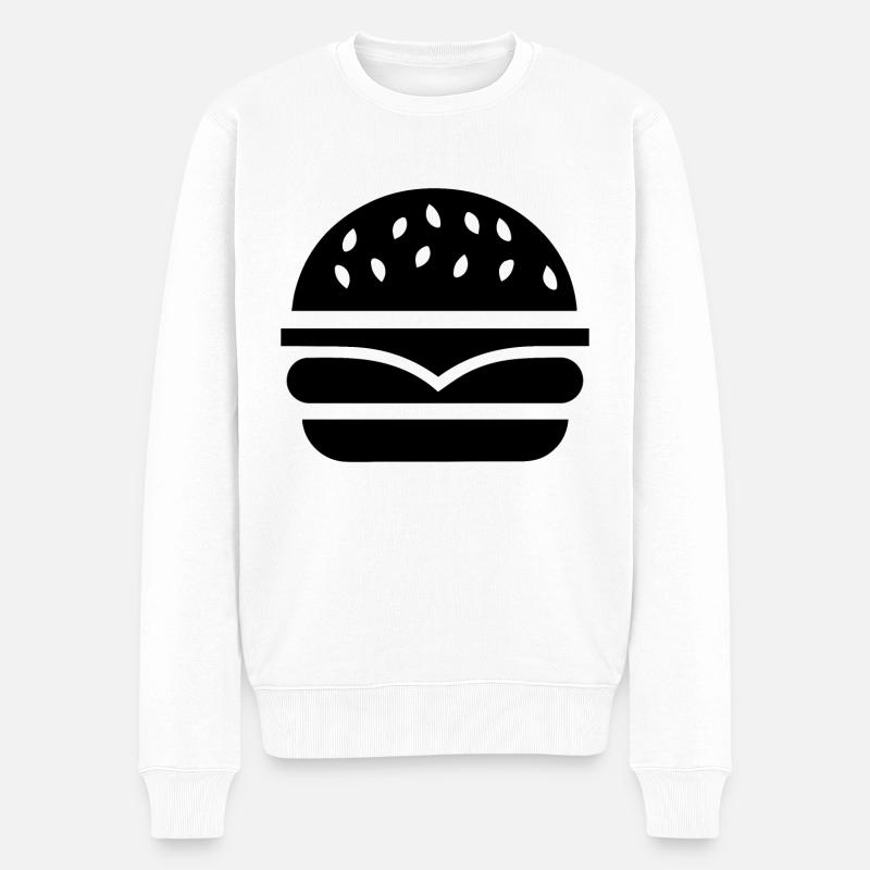 Hamburger Burger - Männer Premium Bio Pullover - Weiß