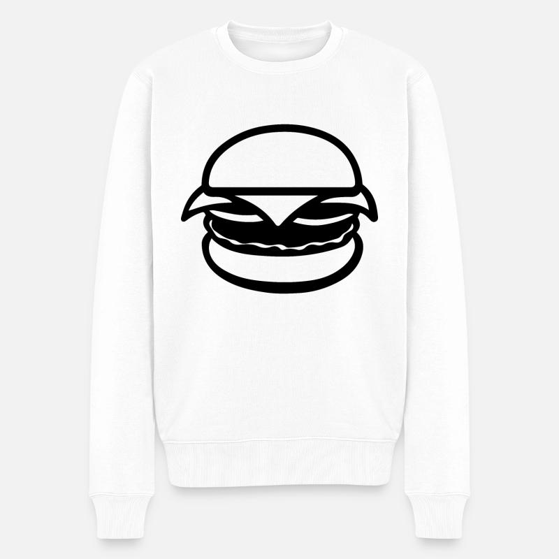 Hamburger Burger - Männer Premium Bio Pullover - Weiß