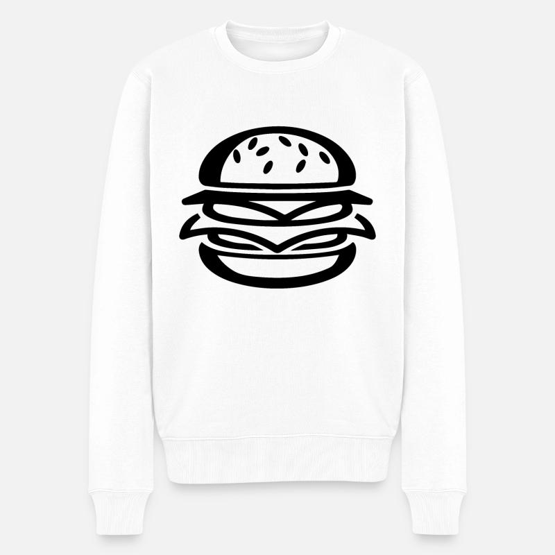 Hamburger Burger - Männer Premium Bio Pullover - Weiß