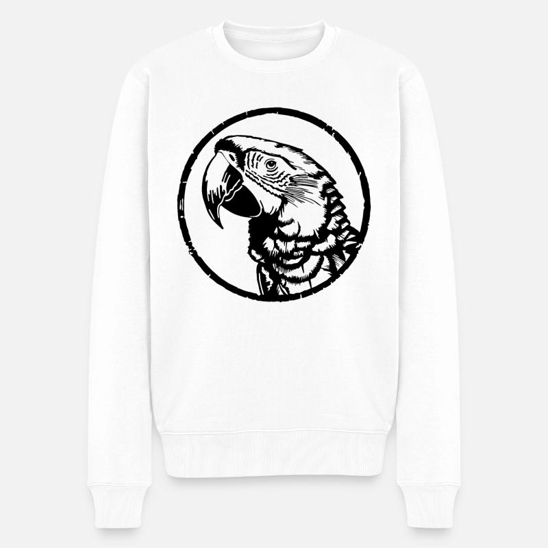 Papagei Vogel - Männer Premium Bio Pullover - Weiß