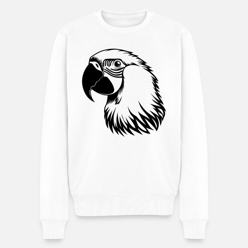 Papagei Vogel - Männer Premium Bio Pullover - Weiß