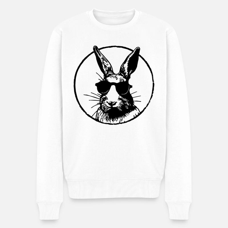 Hase Kaninchen - Männer Premium Bio Pullover - Weiß