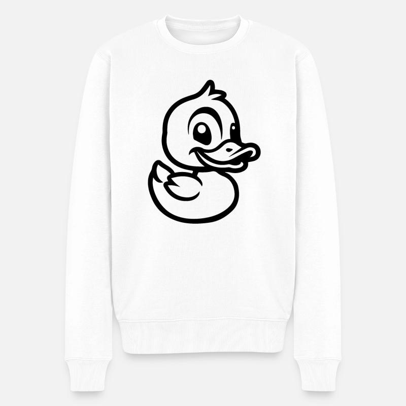 Ente Enten - Männer Premium Bio Pullover - Weiß