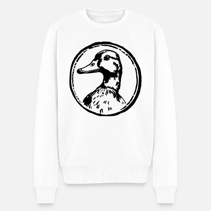 Ente Enten - Männer Premium Bio Pullover - Weiß
