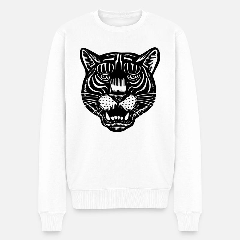Panther - Männer Premium Bio Pullover - Weiß