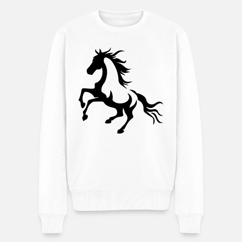 Cheval Équitation Équitation - Pull Premium bio Homme - blanc