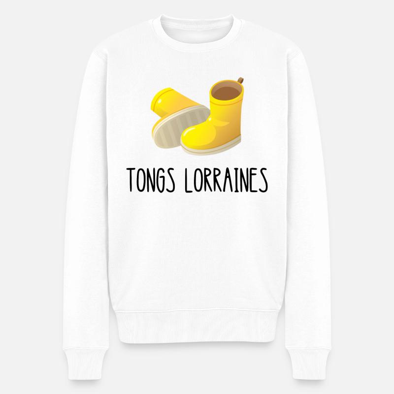 tongs lorraines - Pull Premium bio Homme - blanc