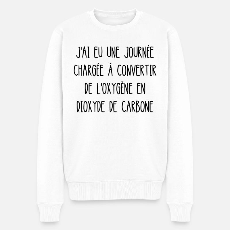 journée chargée - Pull Premium bio Homme - blanc