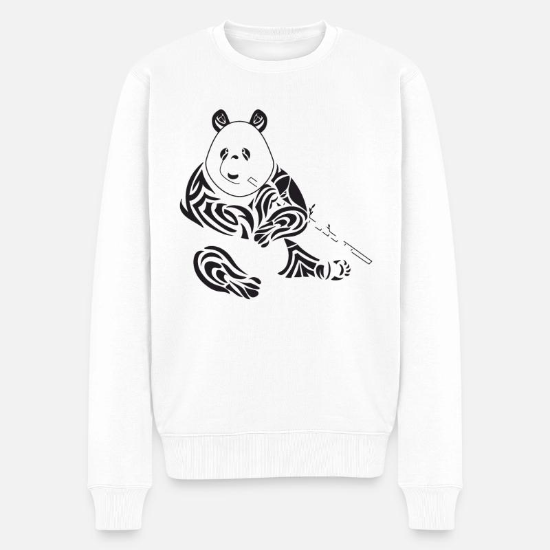 Panda tribal - Pull Premium bio Homme - blanc