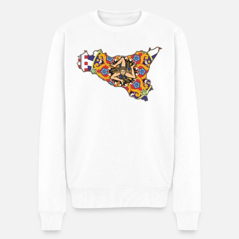 Sicile Majolica - Pull Premium bio Homme - blanc