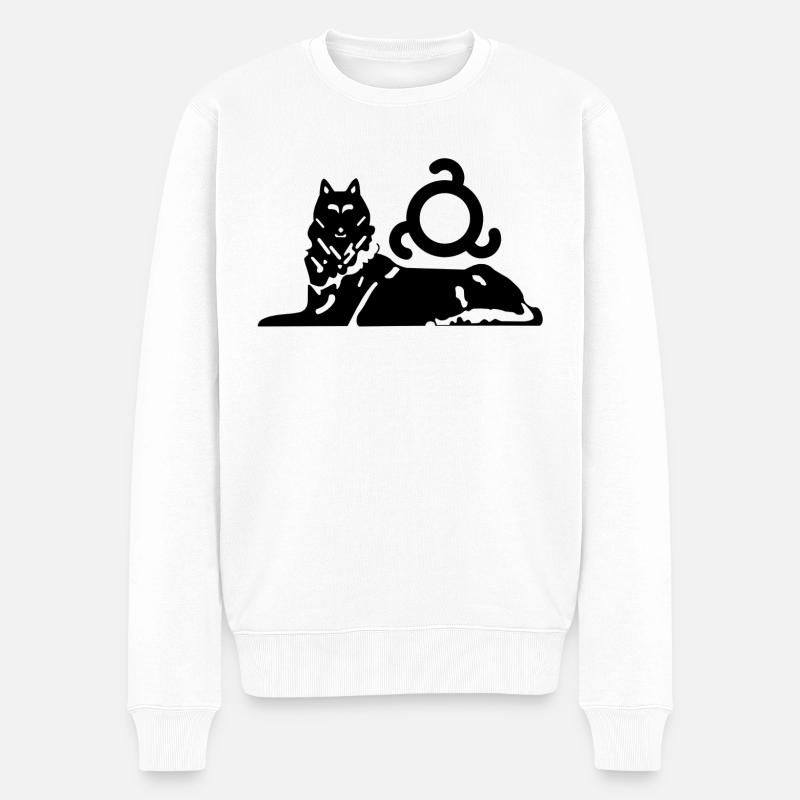 Borz Ingush - Männer Premium Bio Pullover - Weiß