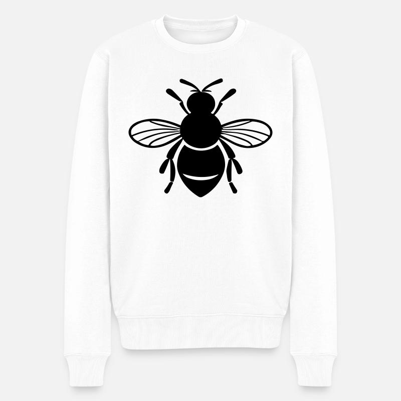 Biene - Männer Premium Bio Pullover - Weiß