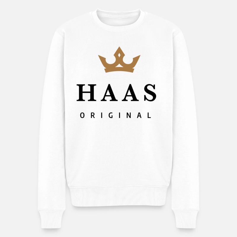Haas - Pull Premium bio Homme - blanc