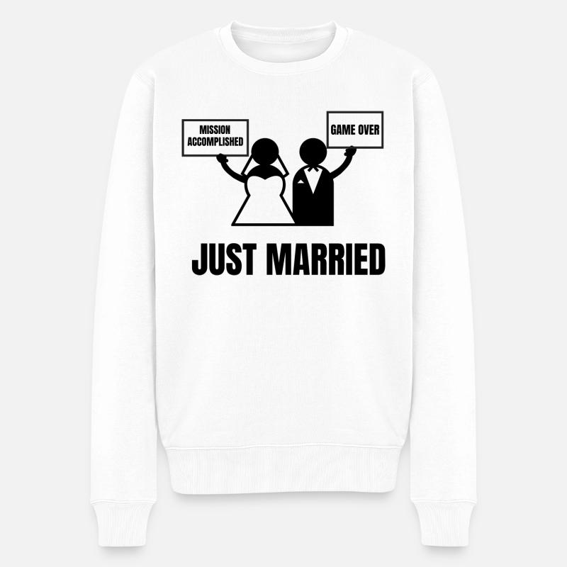 JUST MARRIED - Pull Premium bio Homme - blanc