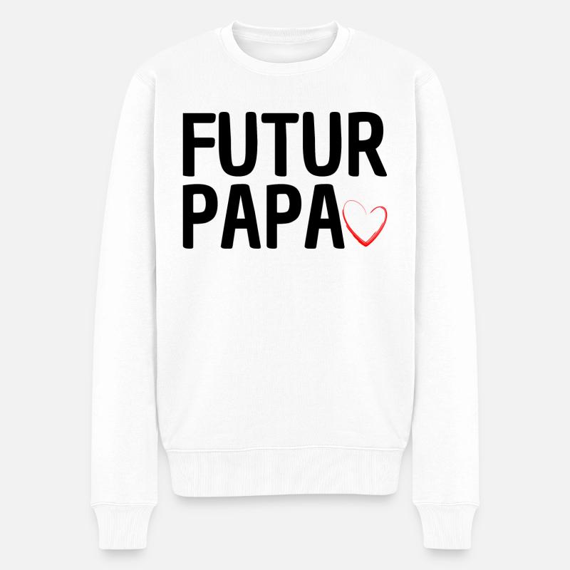 Werdender Vater - Männer Premium Bio Pullover - Weiß