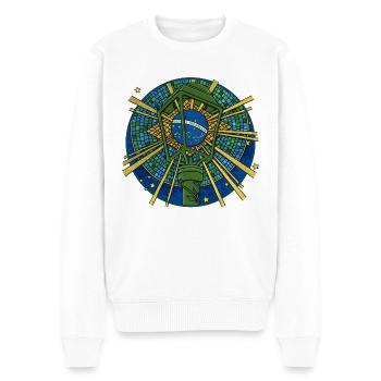 ORDEM E PROGRESSO - Men's Premium Organic Jumper - white - Front - Thijin (182cm)