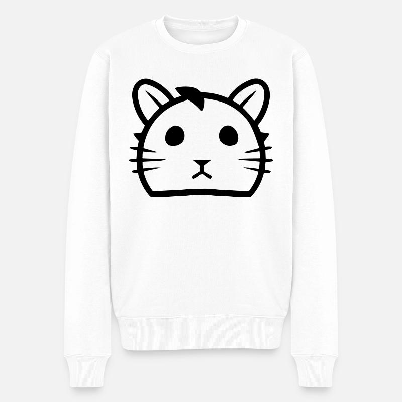 Hamster - Männer Premium Bio Pullover - Weiß