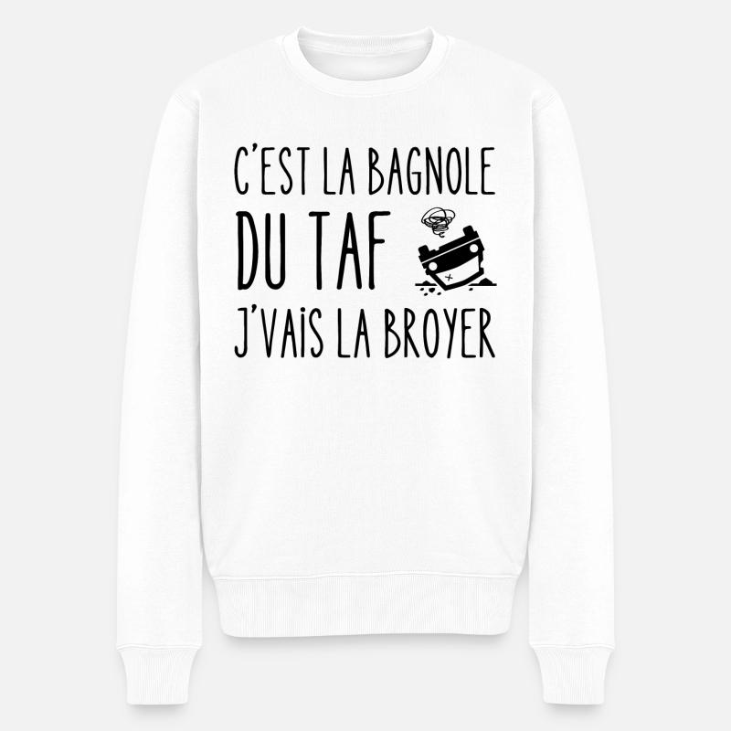 la bagnole du taf - Pull Premium bio Homme - blanc