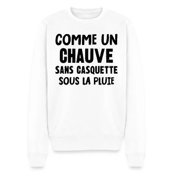 comme un chauve - Pull Premium bio Homme - blanc - Devant - Thijin (182cm)