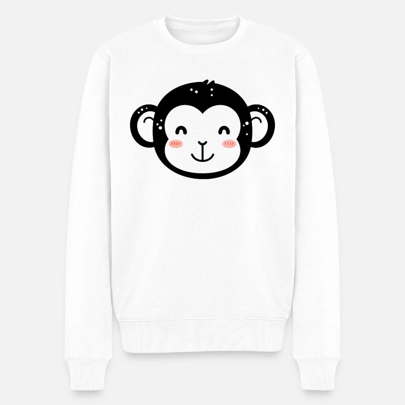Gorilla - Männer Premium Bio Pullover - Weiß