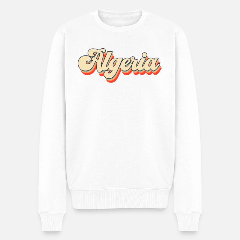 Algerien - Männer Premium Bio Pullover - Weiß