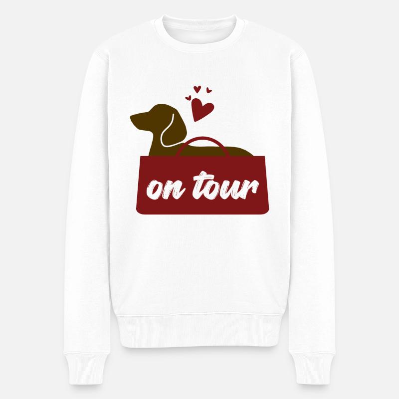 Dackel on tour - Männer Premium Bio Pullover - Weiß